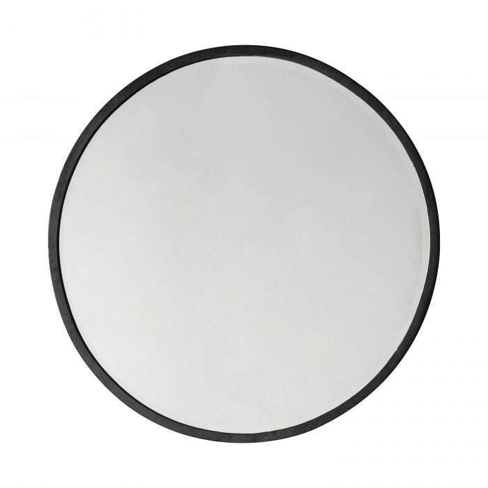 Hayle Round Black Modern Mirror 100 x 100cm 39.5 " x 39.5"