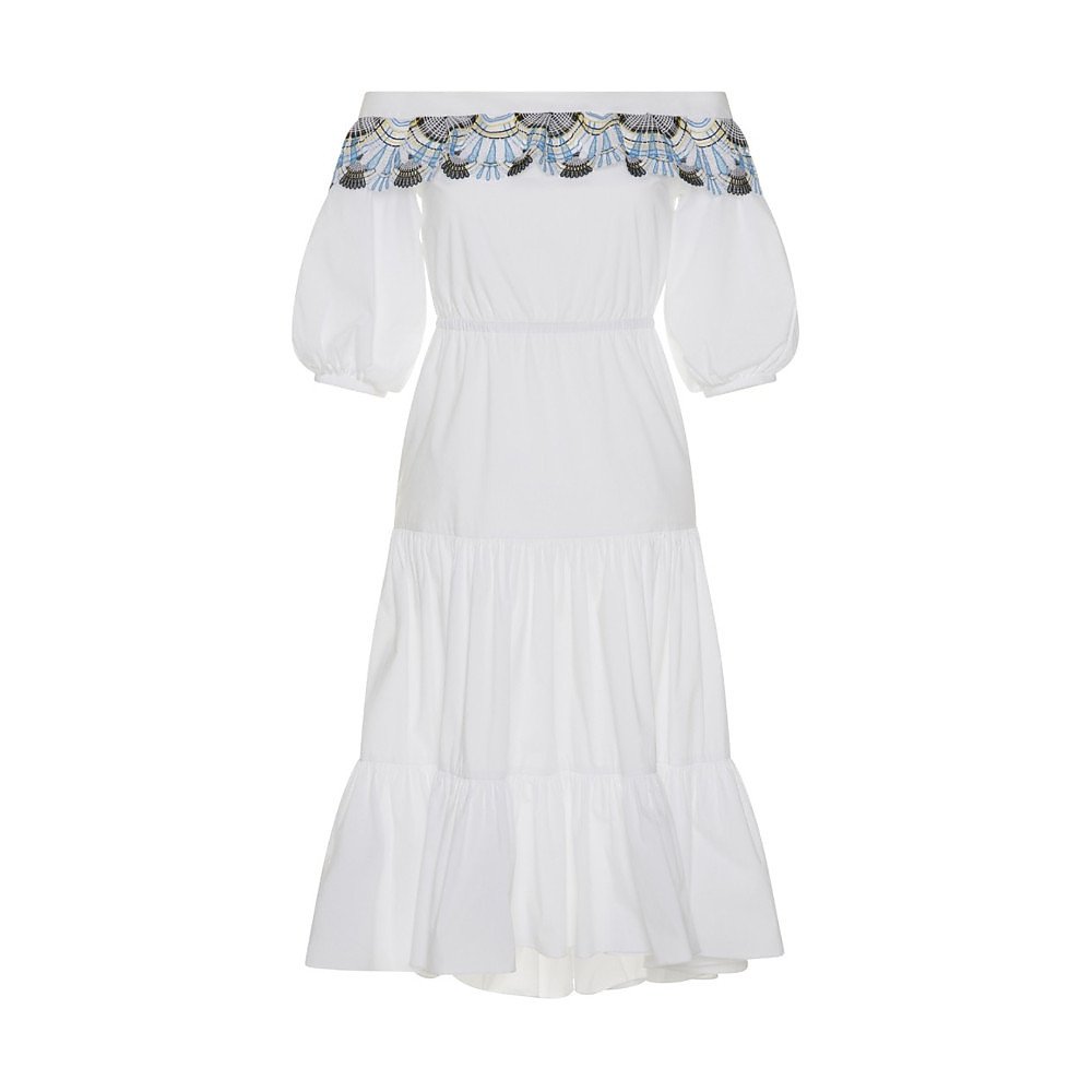 PETER PILOTTO White Off Shoulders Cotton Lace Pallas Dress Size UK 12 ladies