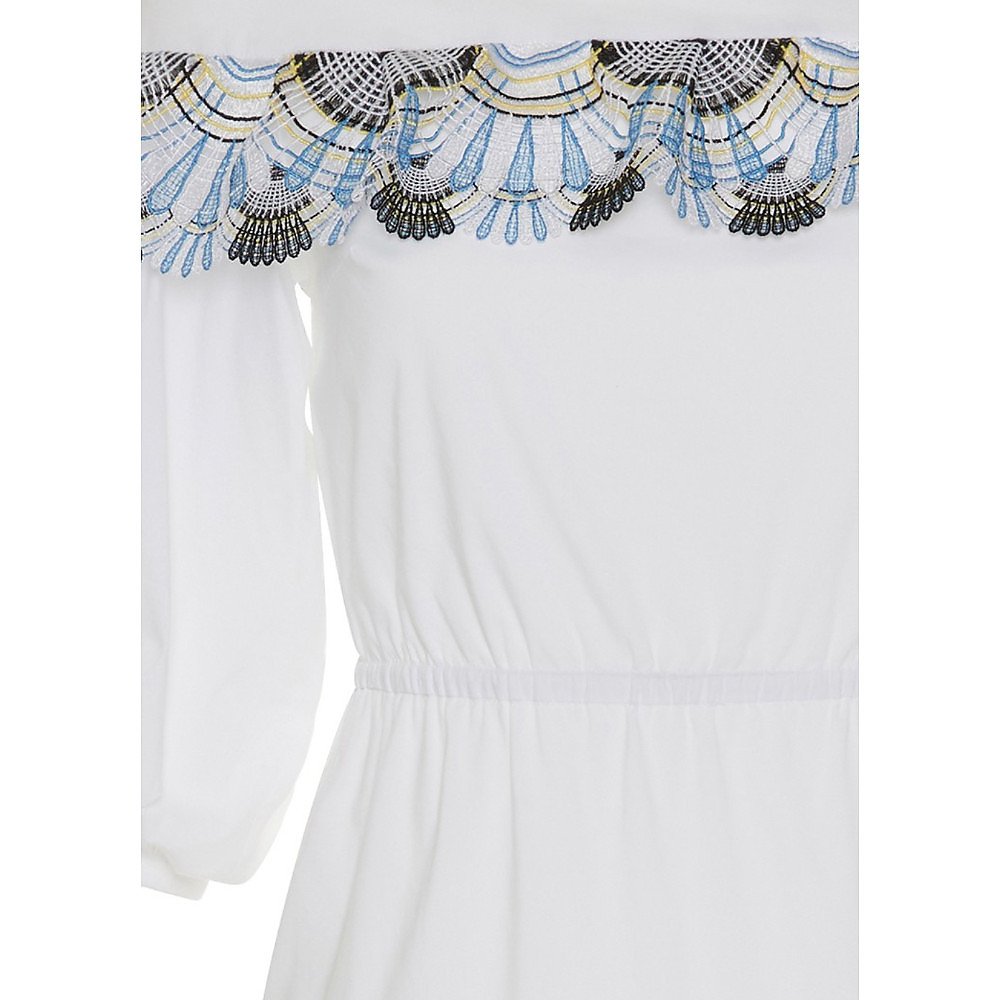 PETER PILOTTO White Off Shoulders Cotton Lace Pallas Dress Size UK 12 ladies