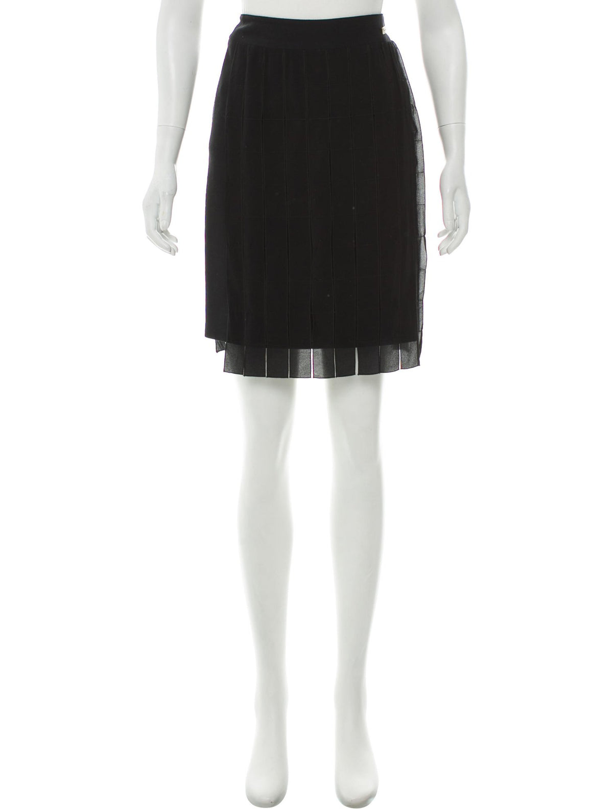 CHANEL Paris-Byzance Black Knee-Length Skirt Ladies