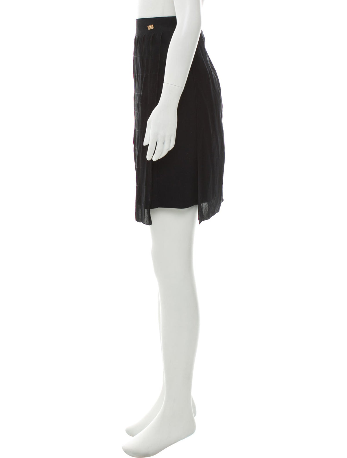 CHANEL Paris-Byzance Black Knee-Length Skirt Ladies
