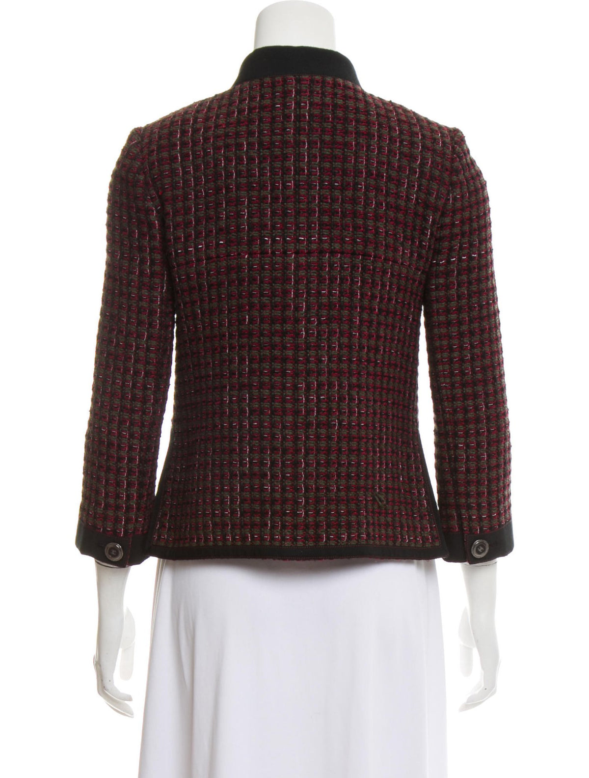 CHANEL Burgundy Fantasy Tweed Jacket 15K Blazer Ladies