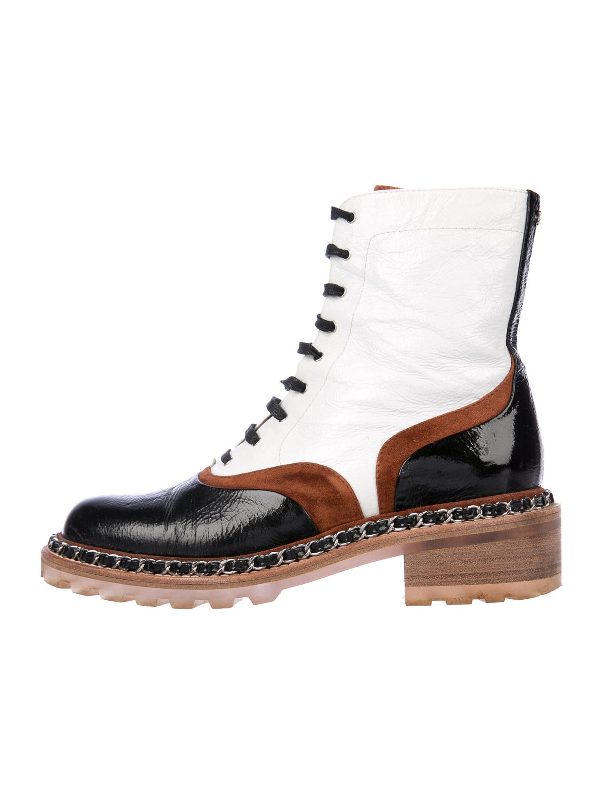 CHANEL Most wanted ICON patent combat boots Size 38 UK 5 US 8 ladies