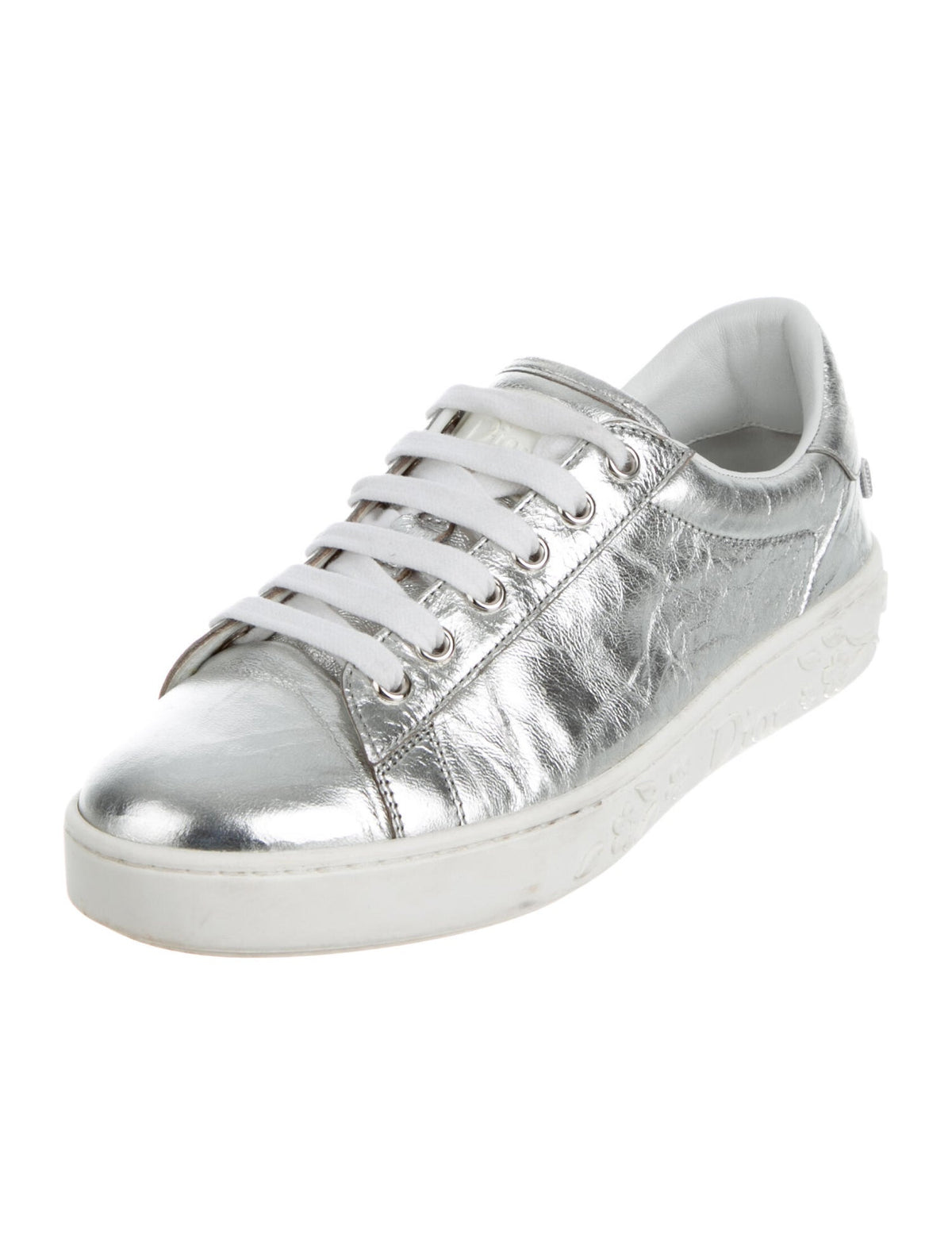 CHRISTIAN DIOR Silver Move Low-Top Sneakers Trainers Shoes Size 36 ladies