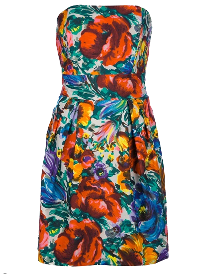 Dolce & Gabbana Floral-print cotton strapless mini dress Size I 40 Ladies
