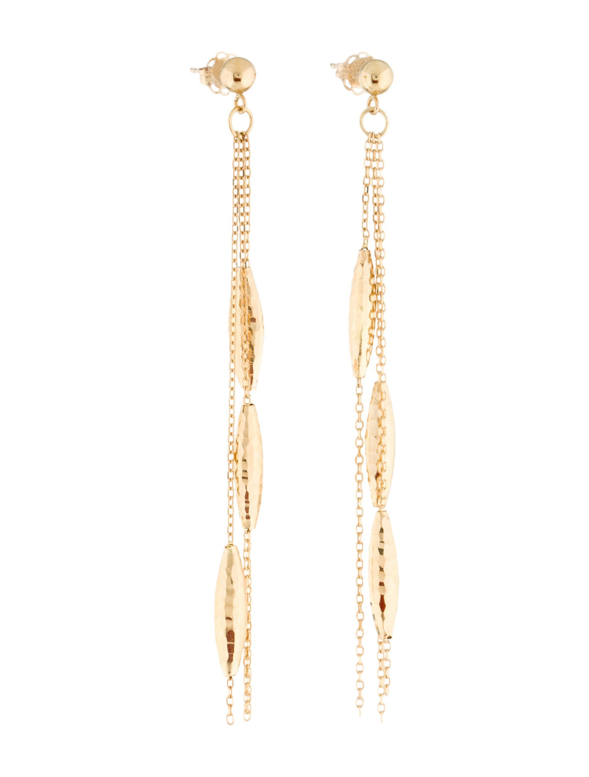 14K 14ct 585 Yellow Gold 14K Drop Earrings ladies
