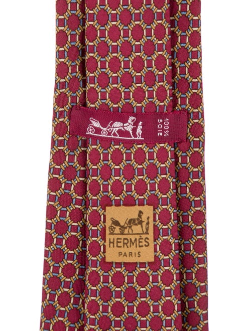 Hermès HERMES Paris Silk Chain-Link Print Tie 927 HA 100% AUTHENTIC Men