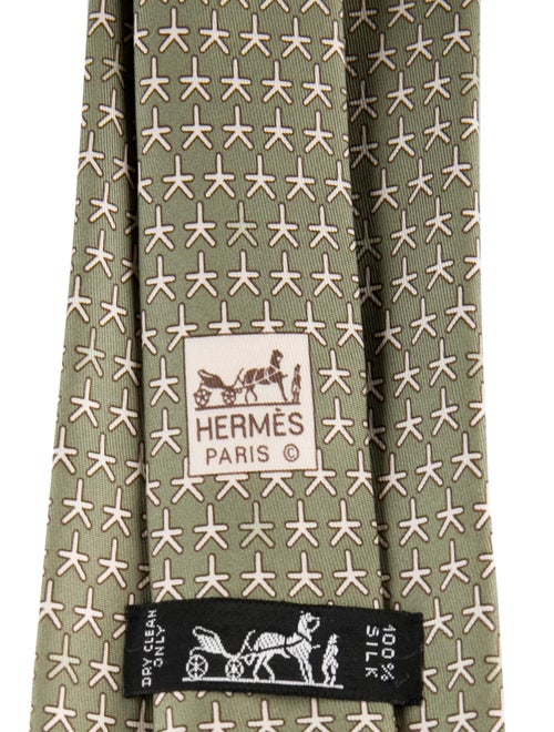 Hermès HERMES Paris Silk STAR Print Tie 5056 PA 100% AUTHENTIC Men