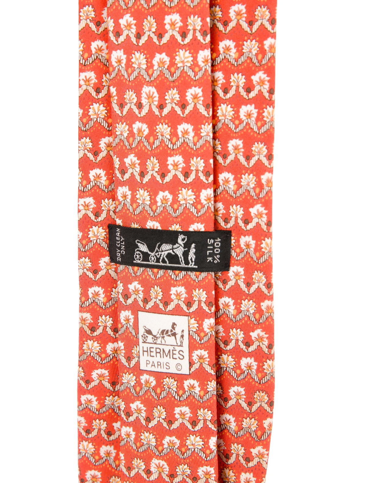 Hermès HERMES Paris Silk Floral Print Tie 7940 MA 100% AUTHENTIC Men