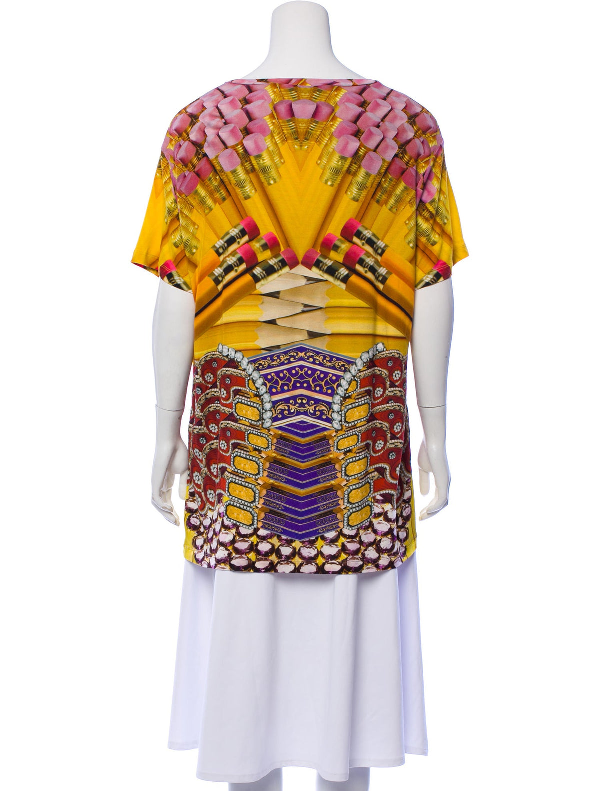 MARY KATRANTZOU Runaway Pencils Printed Short Sleeve T-shirt Size M medium ladies