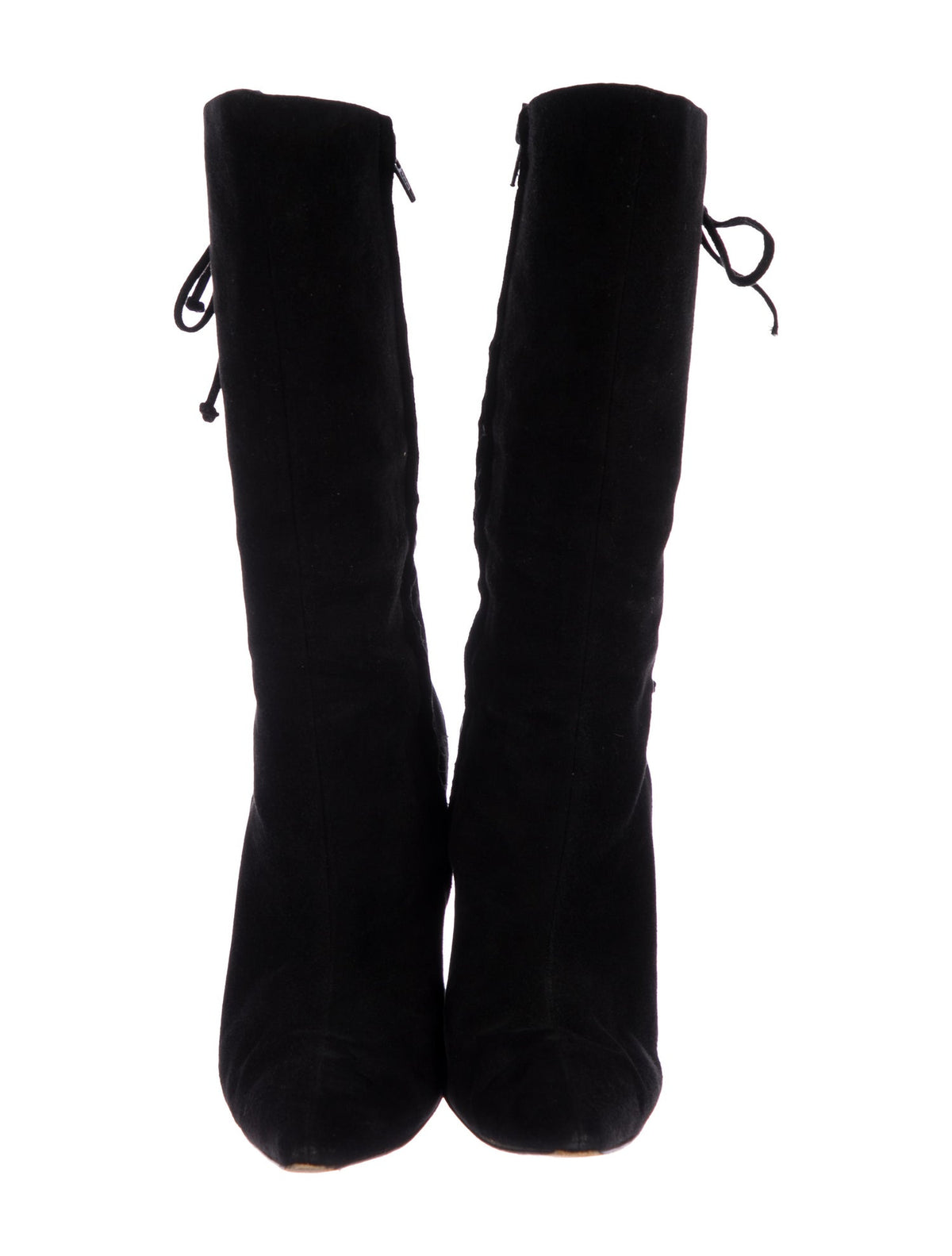 Manolo Blahnik Women's Black Suede Pointed-Toe Boots Size 37 Ladies