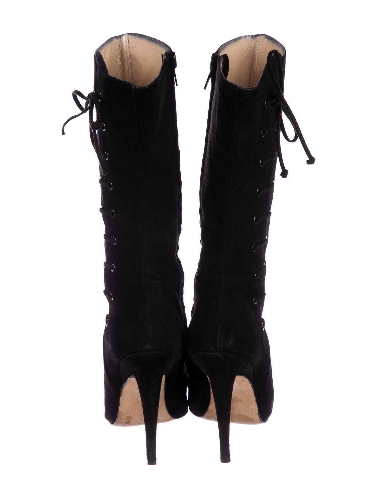 Manolo Blahnik Women's Black Suede Pointed-Toe Boots Size 37 Ladies