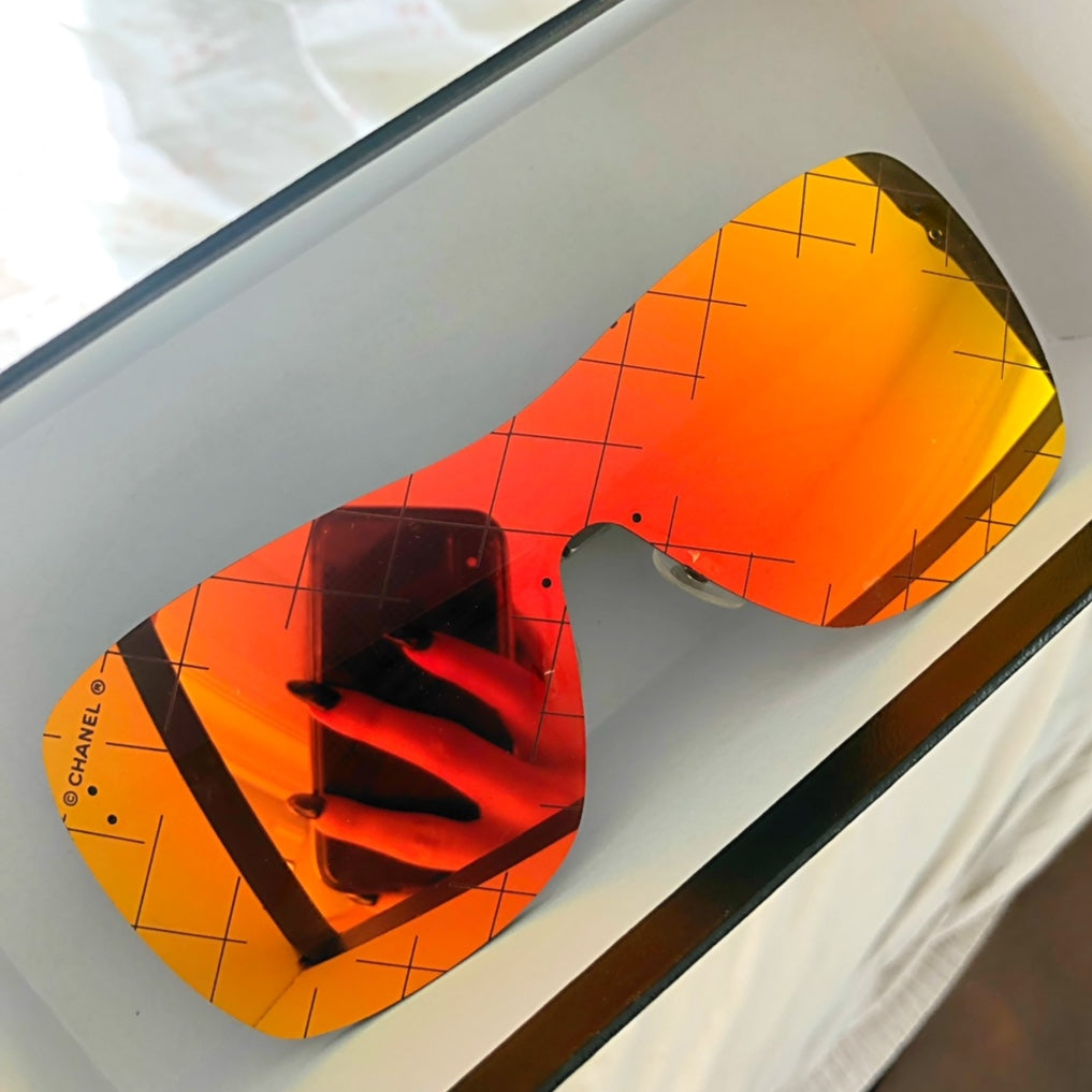 Chanel Shield Runway Gold and Red Mirrored 4215 Airline Runway