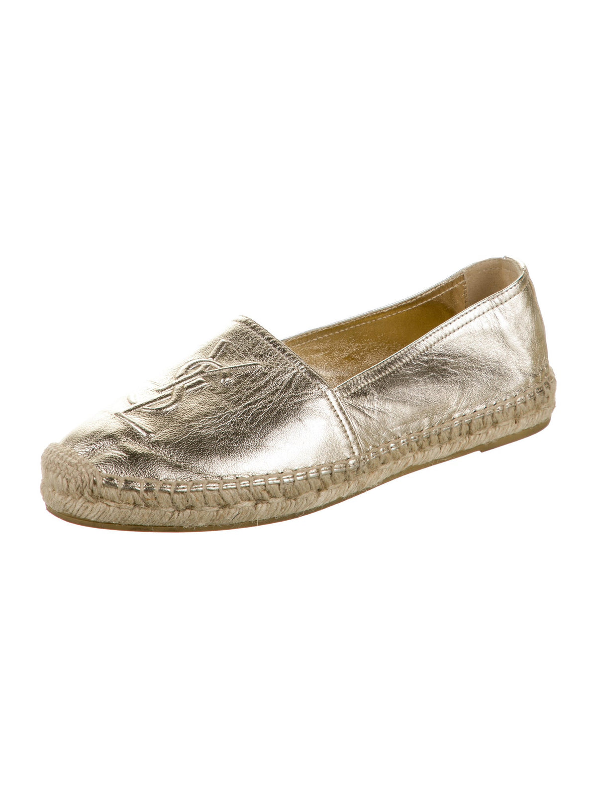 SAINT LAURENT Metallic Leather Espadrilles Shoes Size 36 UK 3 US 6 ladies