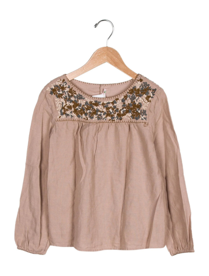 BONPOINT Girls’ Floral Embroidered BLOUSE SIZE 6 YEARS children