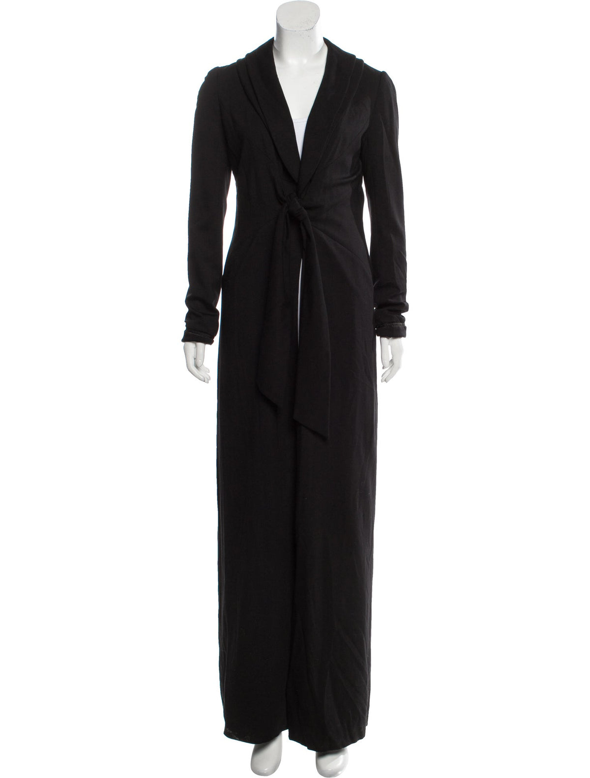 JASMINE DI MILO BLACK WOOL LONG COAT DRESS SIZE S SMALL ladies
