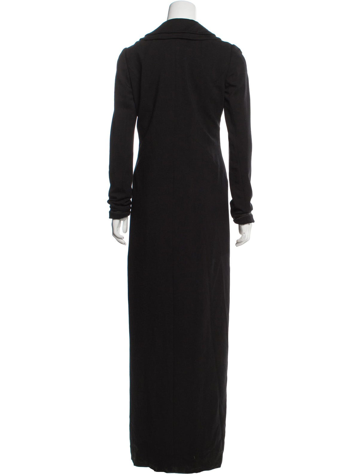 JASMINE DI MILO BLACK WOOL LONG COAT DRESS SIZE S SMALL ladies