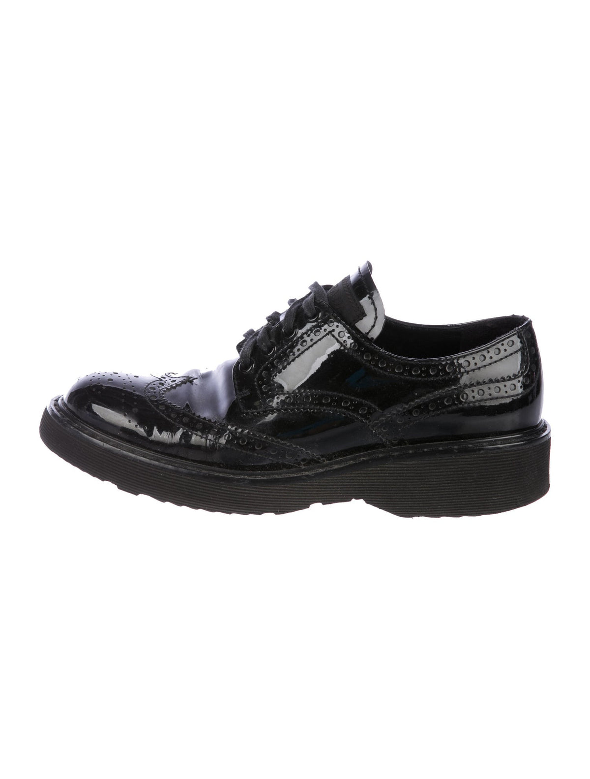 PRADA Brogue Patent Leather Oxfords Shoes 38 UK 5 US 8 ladies