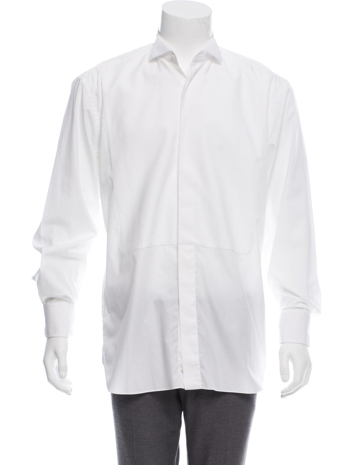 DIOR TUXEDO SHIRT LONG SLEEVE BUTTON-UP FRENCH CUFF 44 17 1/2" Men