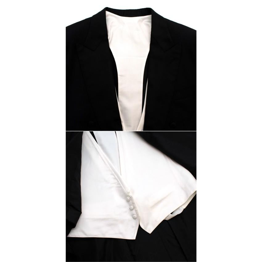 Brioni Black & White Wool Blend Tailored 3 Piece Morning Suit men