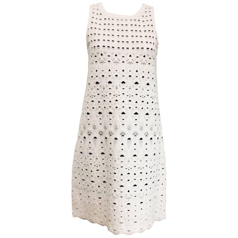 Chanel Black Cotton Crochet Knit Dress SZ F 40 UK 12 US 8 RARE ladies