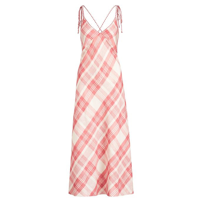 POLO Ralph Lauren Red And Cream Plaid Checked Maxi Dress US 4 UK 8 S S –  Afashionistastore
