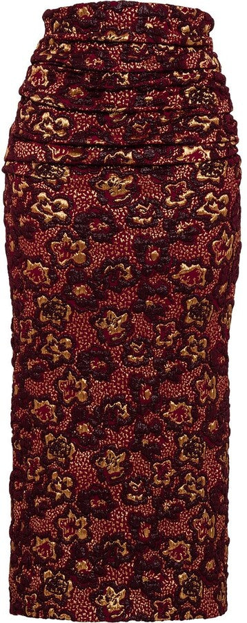 Miu Miu Bourdoux Jacquard Cloqué Midi Skirt Size I 36 US 0 UK 4 ladies