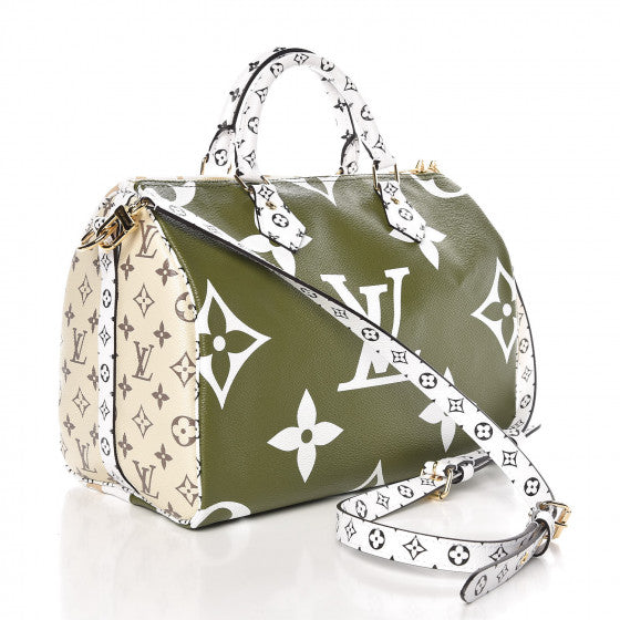 LOUIS VUITTON Monogram Giant Speedy Bandouliere 30 Kaki Creme LIMITED EDITION ladies