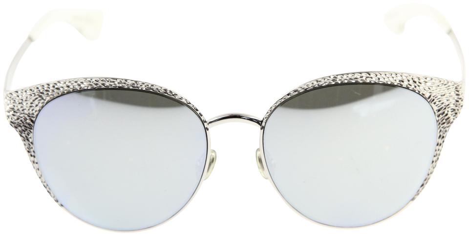 CHRISTIAN DIOR UNIQUE Palladium Cat Eye Metal Limited Edition Mirror Sunglasses ladies