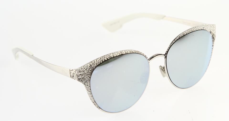CHRISTIAN DIOR UNIQUE Palladium Cat Eye Metal Limited Edition Mirror Sunglasses ladies
