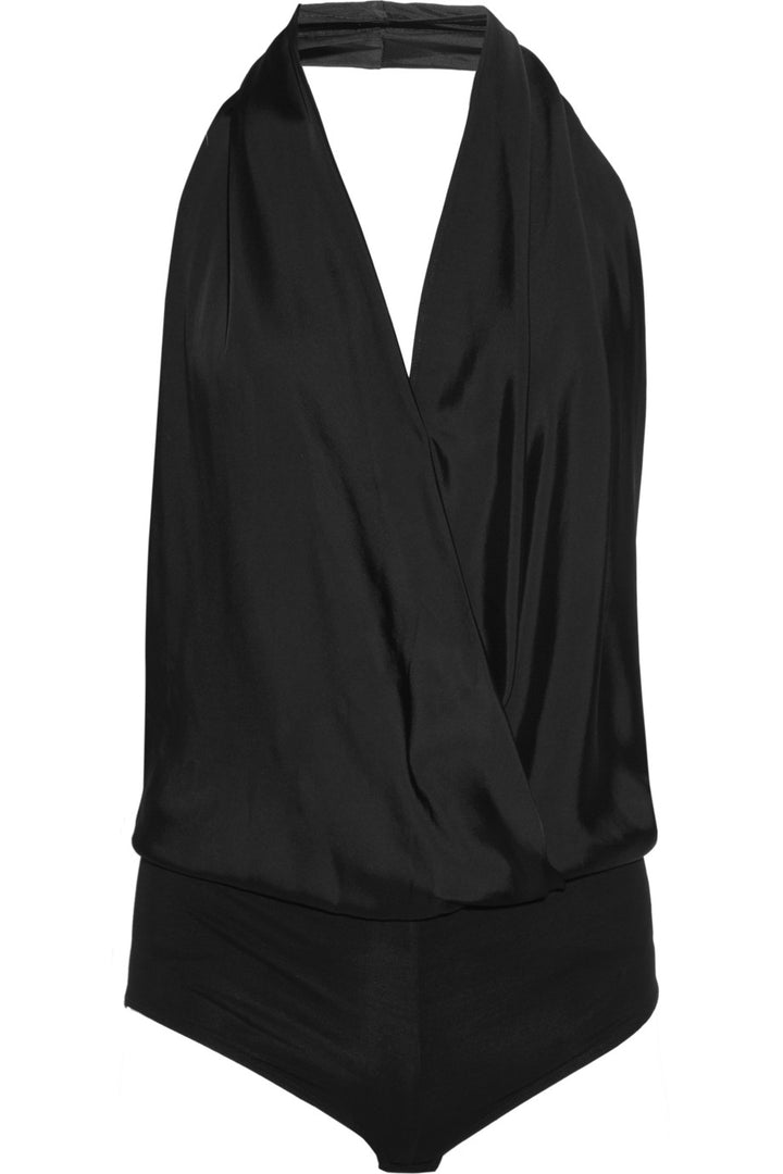 Donna Karan New York Satin Halter Bodysuit Size US 4 GB 6-8 IT 38 Ladies