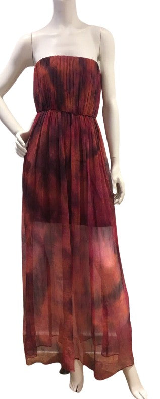 Alice + Olivia Silk Strapless Long Gown Cocktail Dress Size UK 8 US 4 ladies
