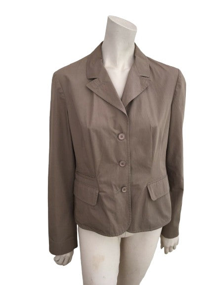 MIU MIU COTTON BEIGE BLAZER JACKET SIZE I 46 ladies