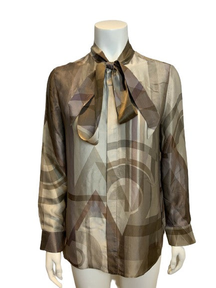 Ralph Lauren Collection Silk Pussy Bow Blouse Shirt Size US 10 UK 14 ladies