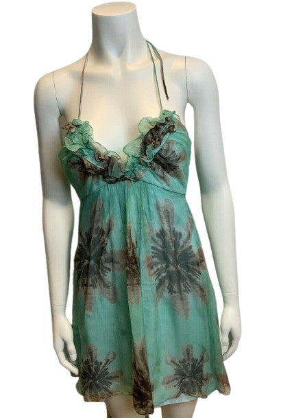 milly of new york silk dress MILLY of New York USA Made Geometric Print Silk Half Sleeve Dress Lined Sz 6 EUC