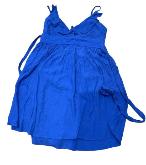 Topshop Blue Ruffle Trim Bust Spaghetti Strap Dress UK 6 US 2 EU 36 ladies