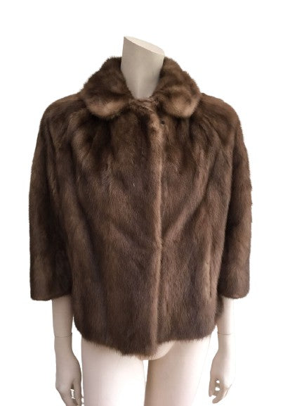 MINK FUR COAT SHORT JACKET $5,000 Size XS S UK 6 - 8 US 2