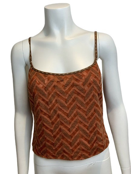 Zig Zag Wool Cropped Tank TOP Size I 44 ladies