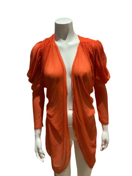 JASMINE DI MILO Coral Red Open Front Sweater Top Size UK 10 US 6 ladies