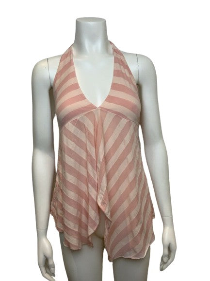 Ella Moss Stripped Pink Prima Cotton Summer Top Size S small ladies