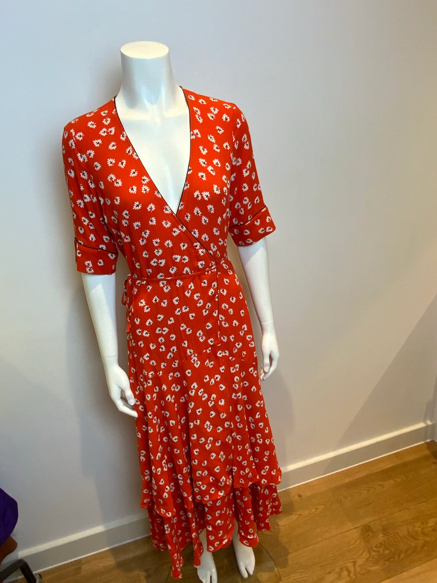 ganni red wrap dress Midtown Florals, Ganni Dress Obsessed -