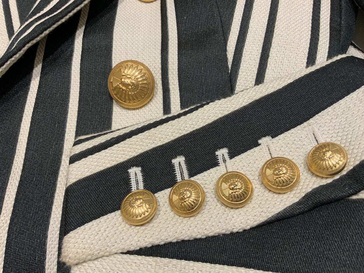 SOLD OUT Balmain double breasted vertical striped blazer jacket F 36 As Kendal ladies