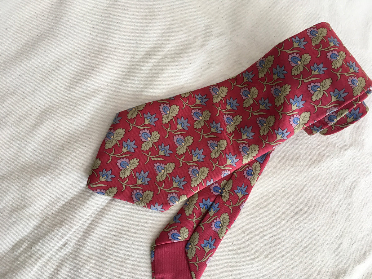 Hermès HERMES Paris Silk FLORAL Print Tie 7259 MA 100% AUTHENTIC Men