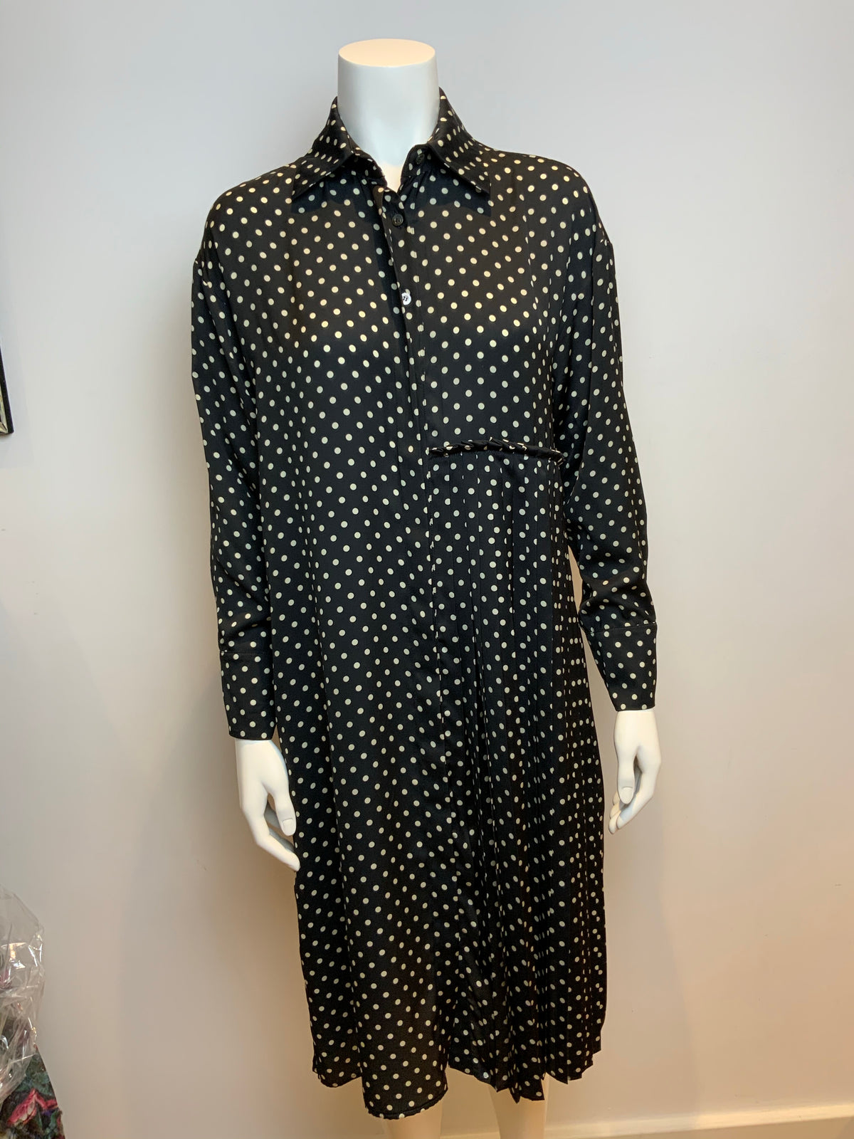 P.A.R.O.S.H laundry Polka Dots Oversized Shirt Pleated Dress SIZE XS ladies
