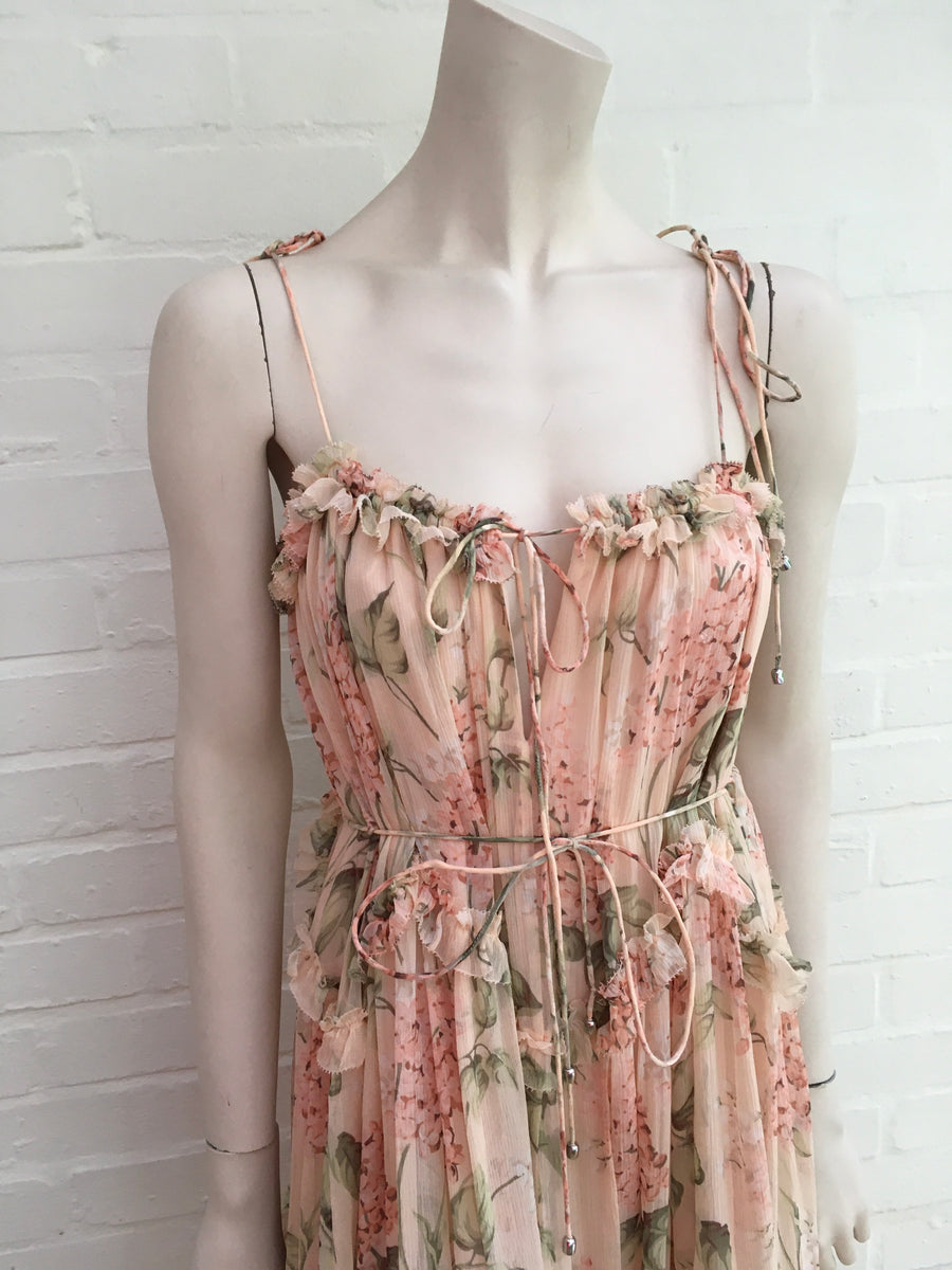 Zimmermann PRIMA HYDRANGEA FLOATING SILK DRESS SIZE 1 ladies – Afashionistastore