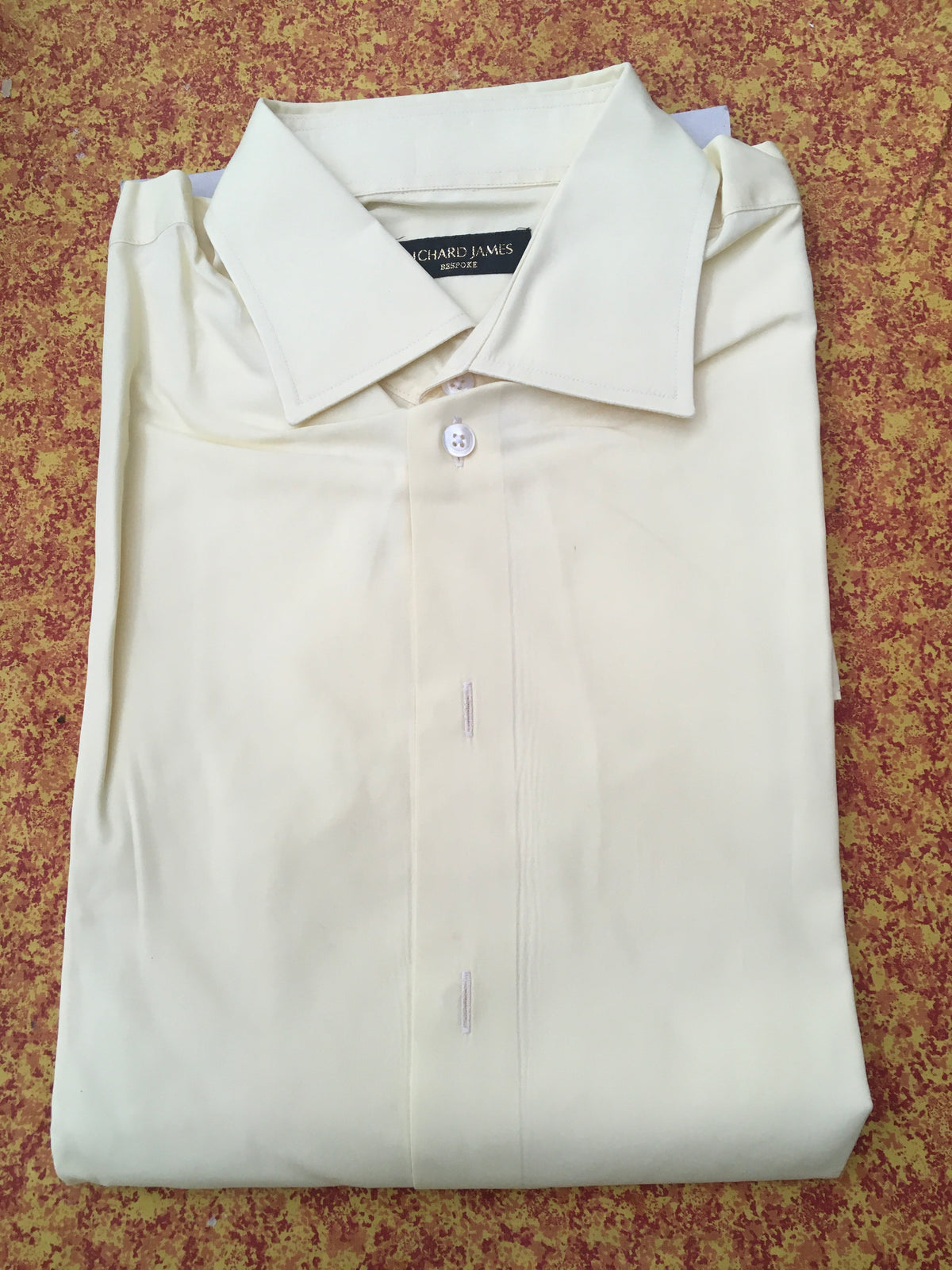 RICHARD JAMES BESPOKE HAND MADE LONG SLEEVE BUTTON-UP YELLOW SHIRT men