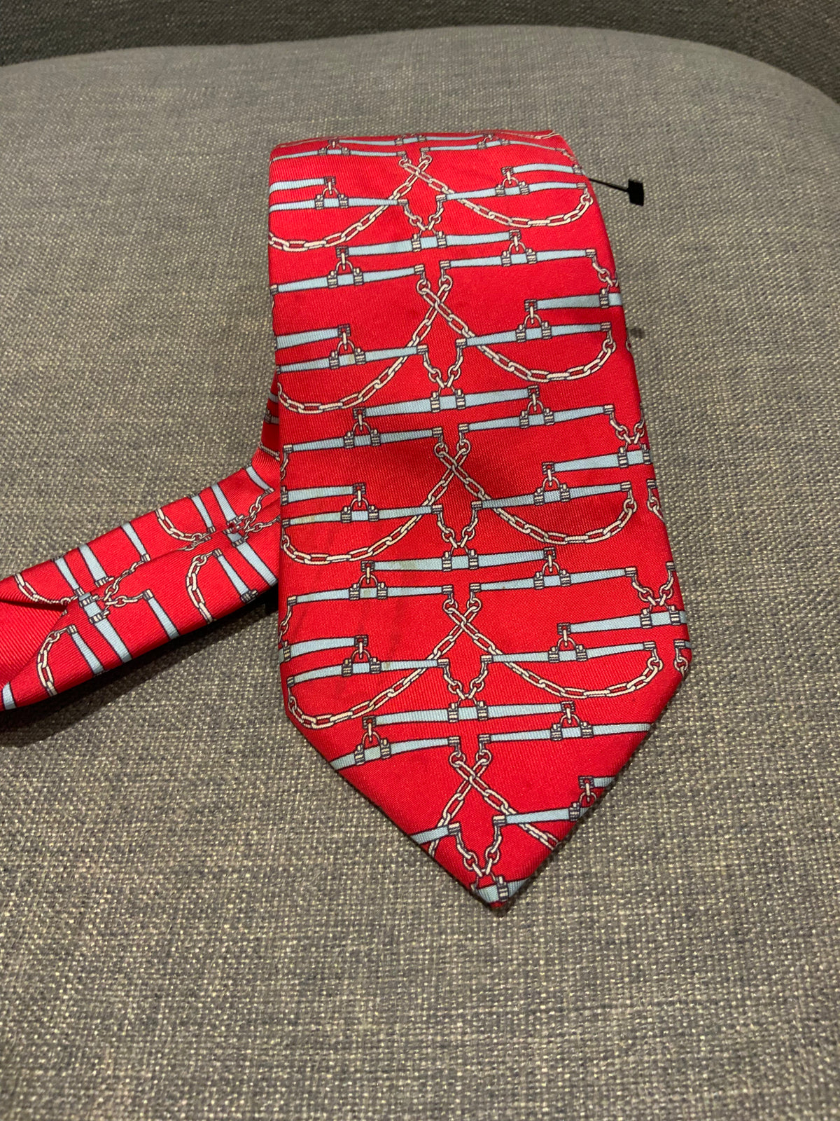 Hermès HERMES Paris Silk EQUESTRIAN HORSE HARNESS PINK SILK TIE 605 SA men