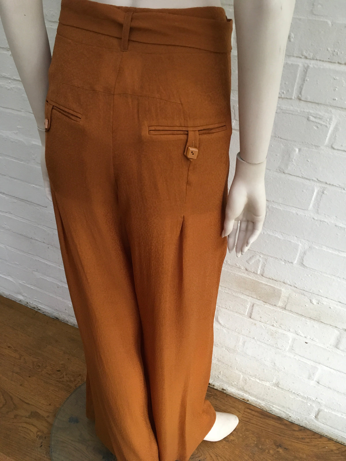 Jasmine Di Milo Rust Brown Wide Leg Pants Trousers Ladies
