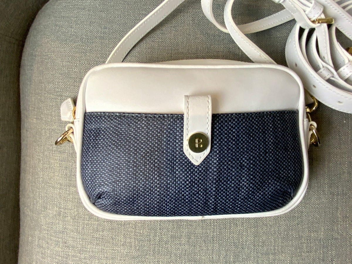 Paravel Blue Doubletake Canvas-paneled Leather Shoulder Crossbody Belt Bag ladies