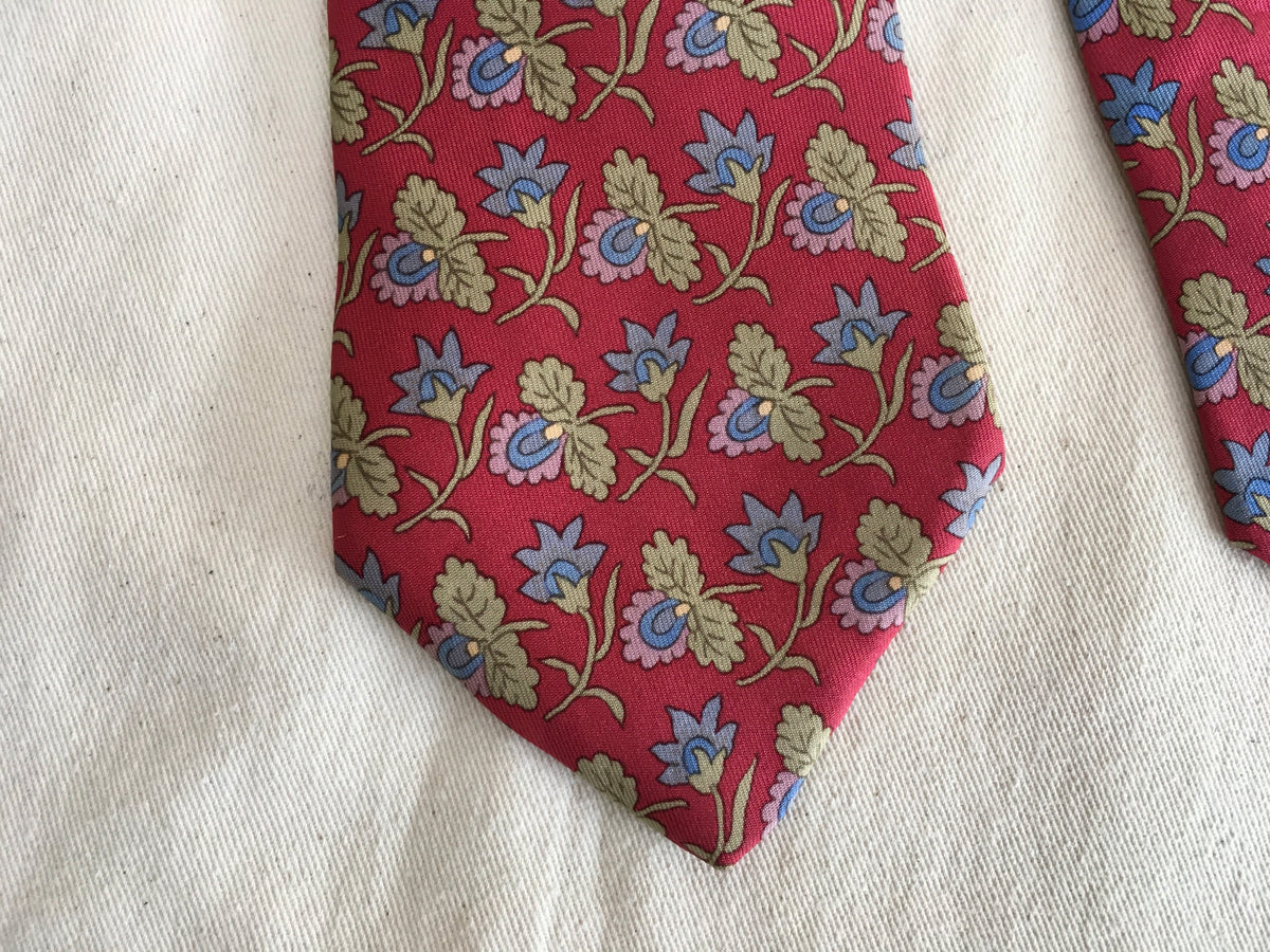 Hermès HERMES Paris Silk FLORAL Print Tie 7259 MA 100% AUTHENTIC Men